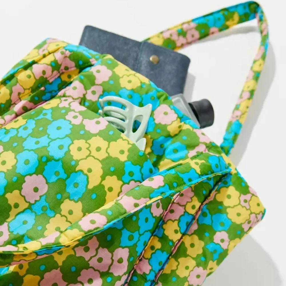 NWOT BAGGU Puffy Mini Tote Flowerbed - Picture 6 of 9